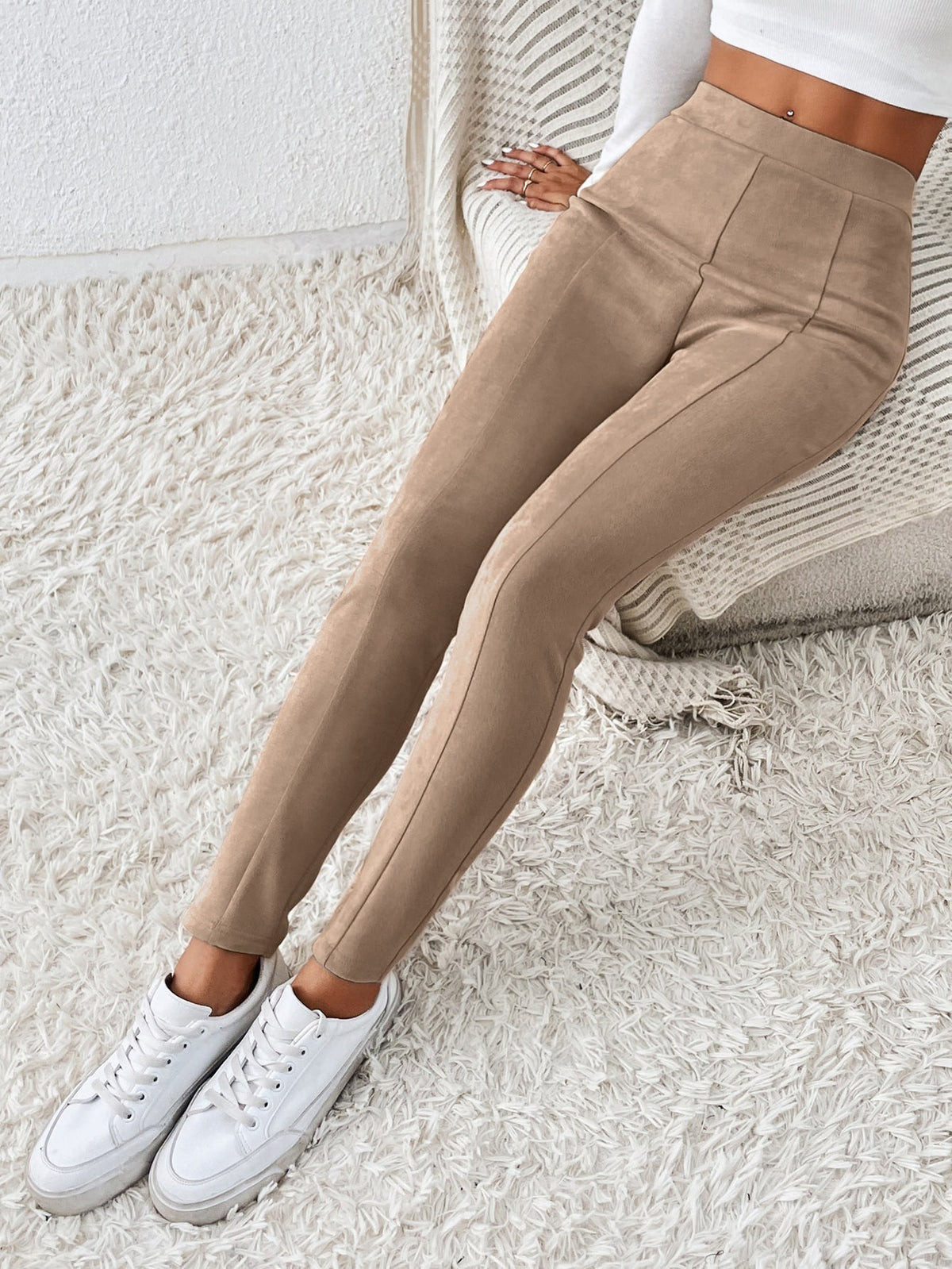 Leggings monocolore vita alta