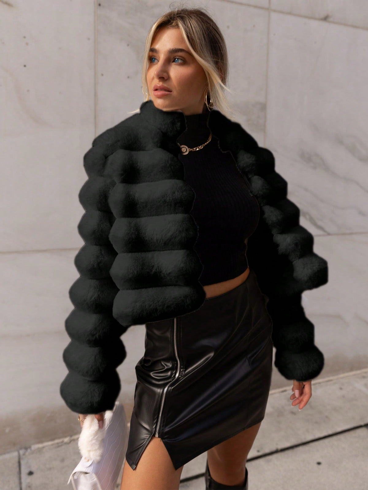 Cappotto monocolore aperto davanti morbido