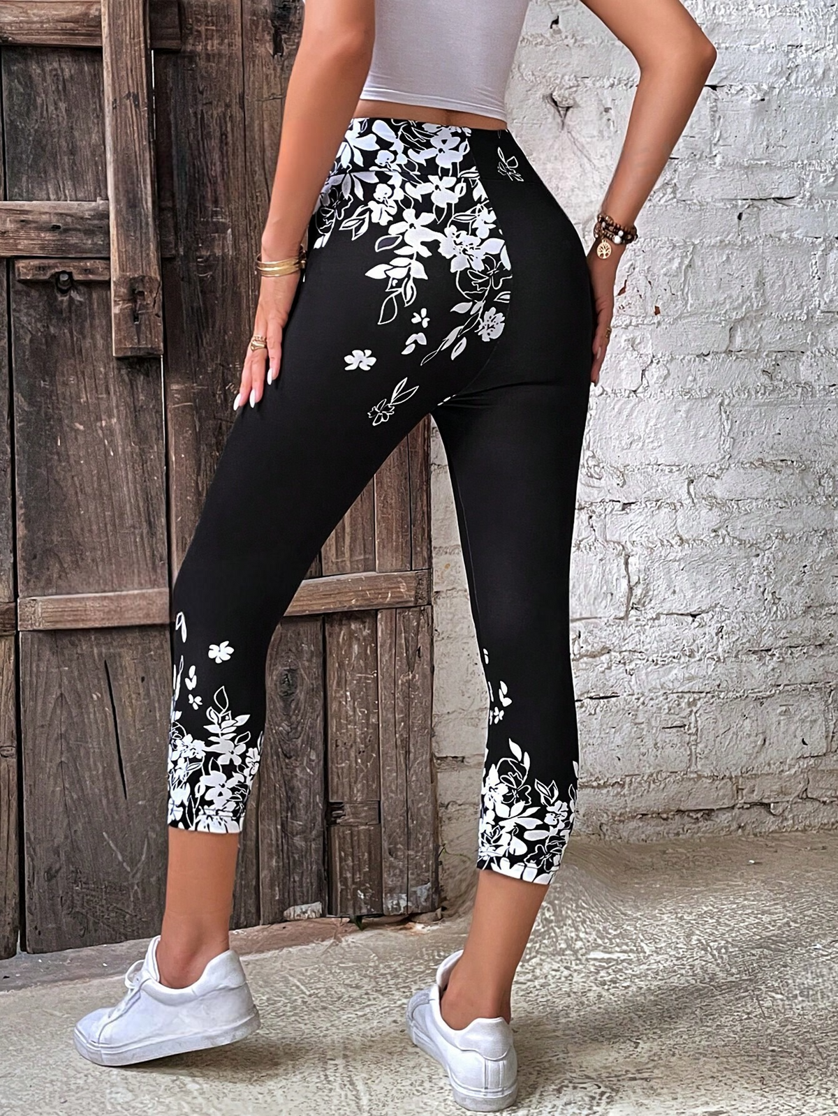 Leggings con stampa floreale