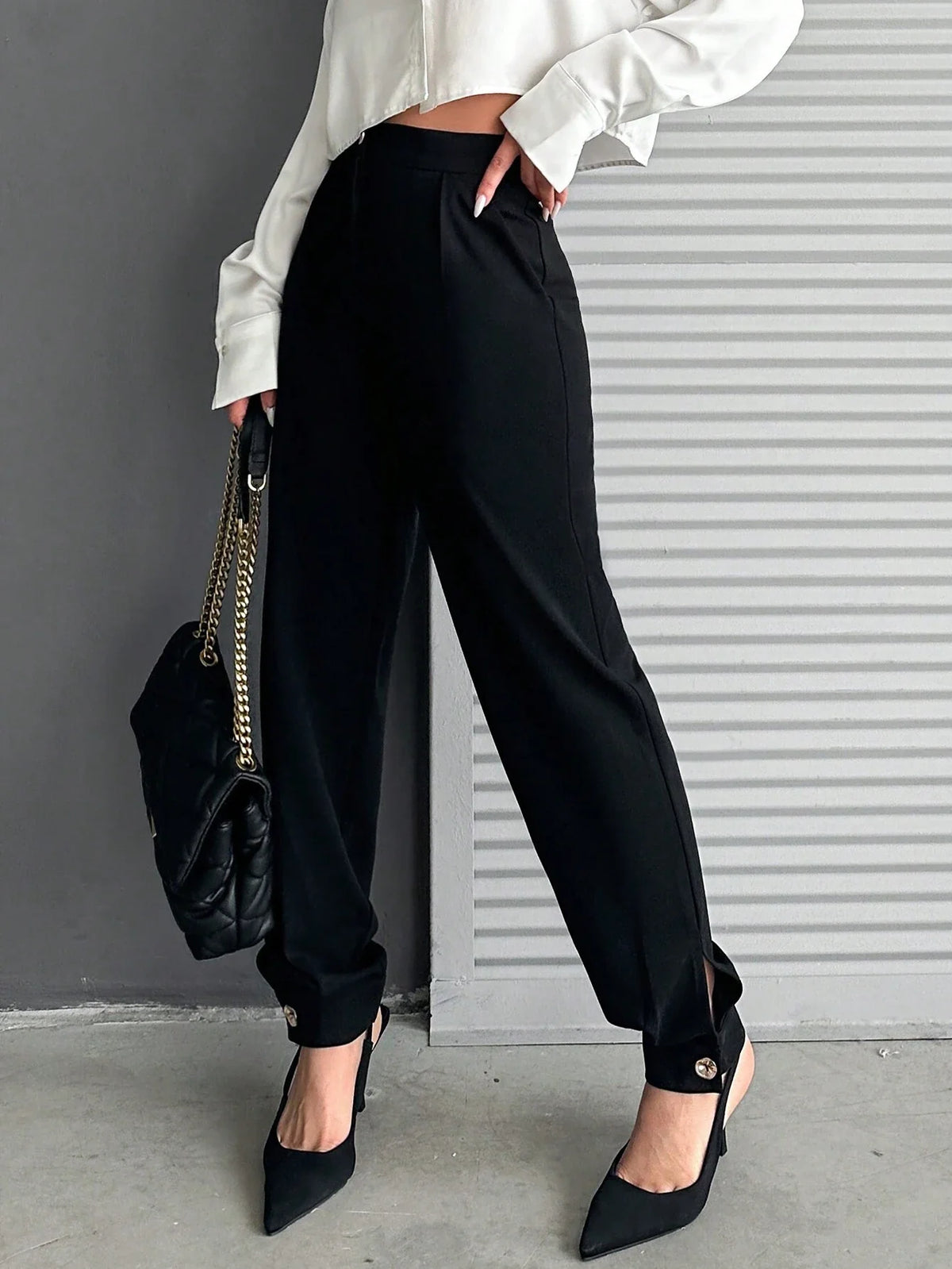Pantaloni Da Completo Con Dettaglio Bottoni