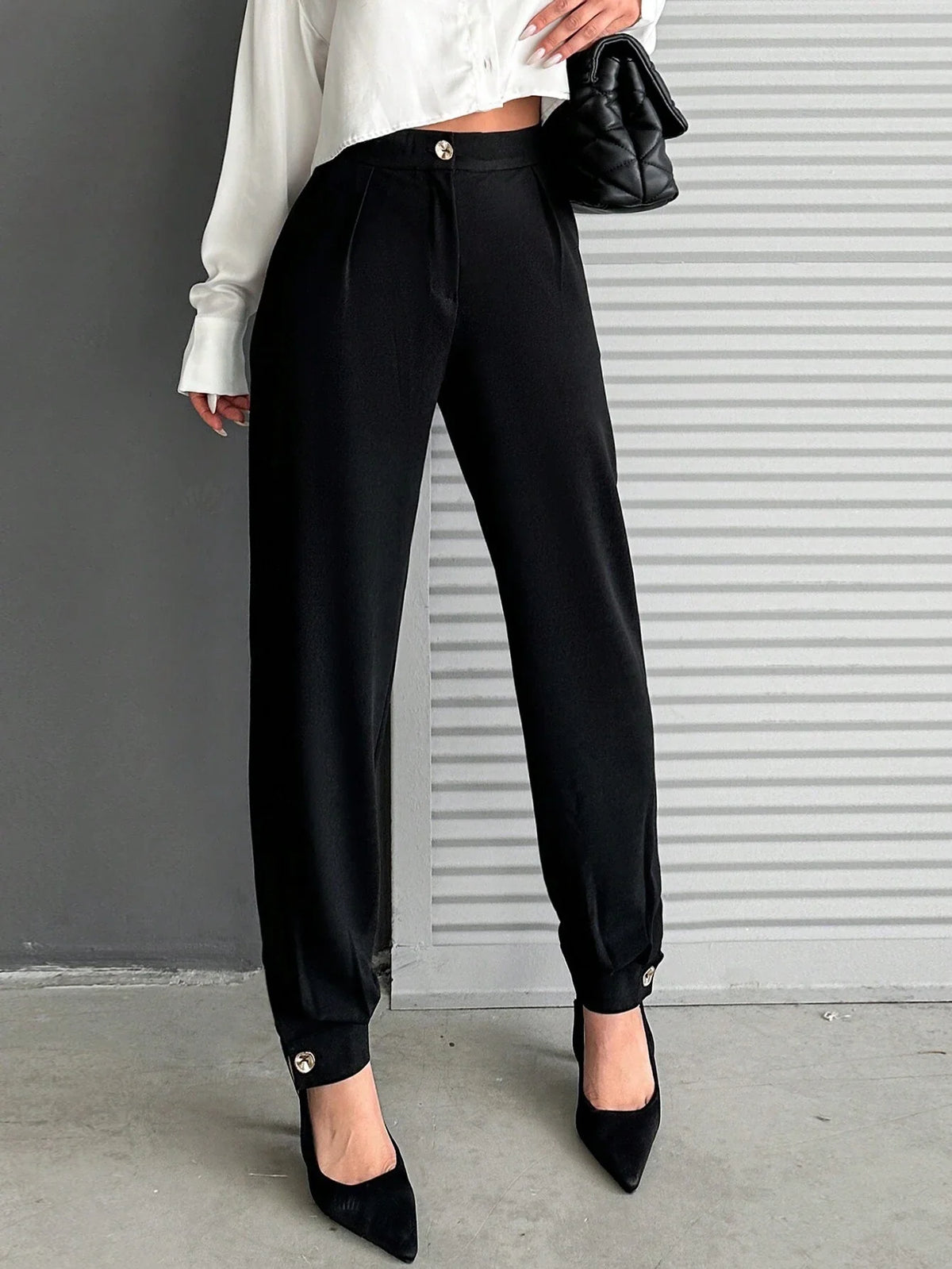 Pantaloni Da Completo Con Dettaglio Bottoni