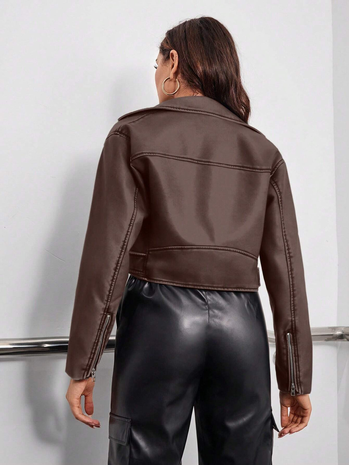 Giacca da moto con zip con cintura
