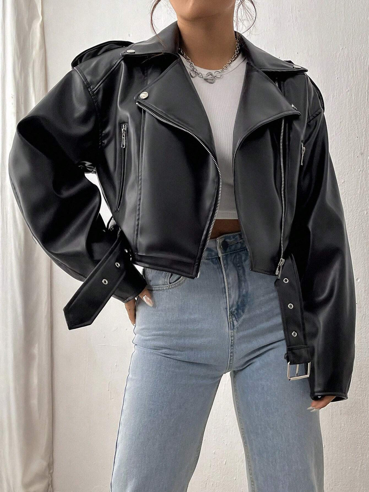 Giacca da moto con zip