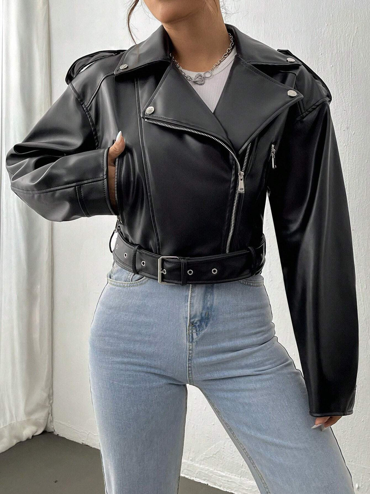 Giacca da moto con zip