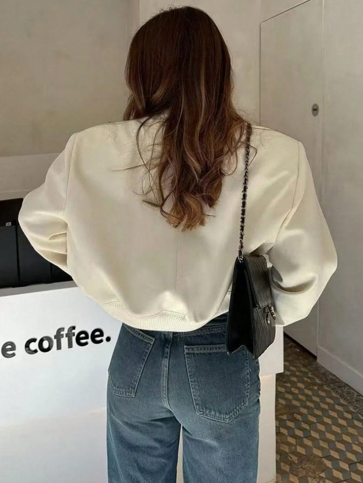 Giacca a maniche lunghe semplice monocromatica da donna per uso quotidiano