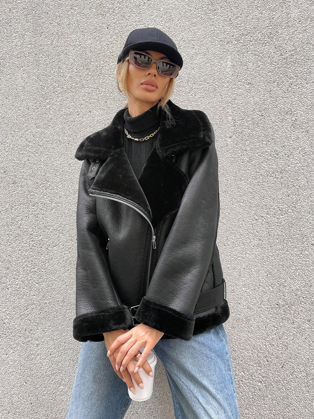Giacche con zip con cintura
