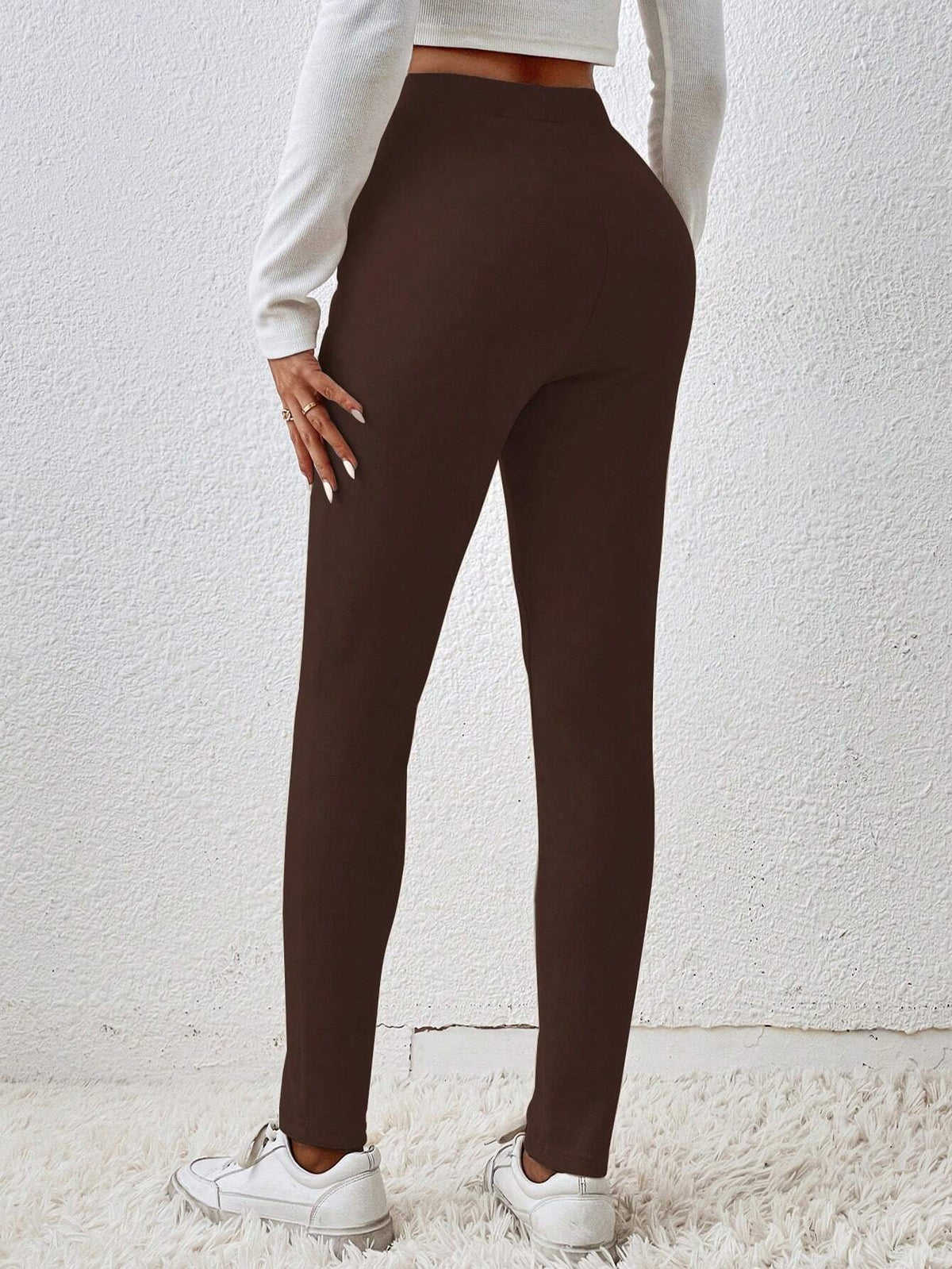 Leggings monocolore vita alta