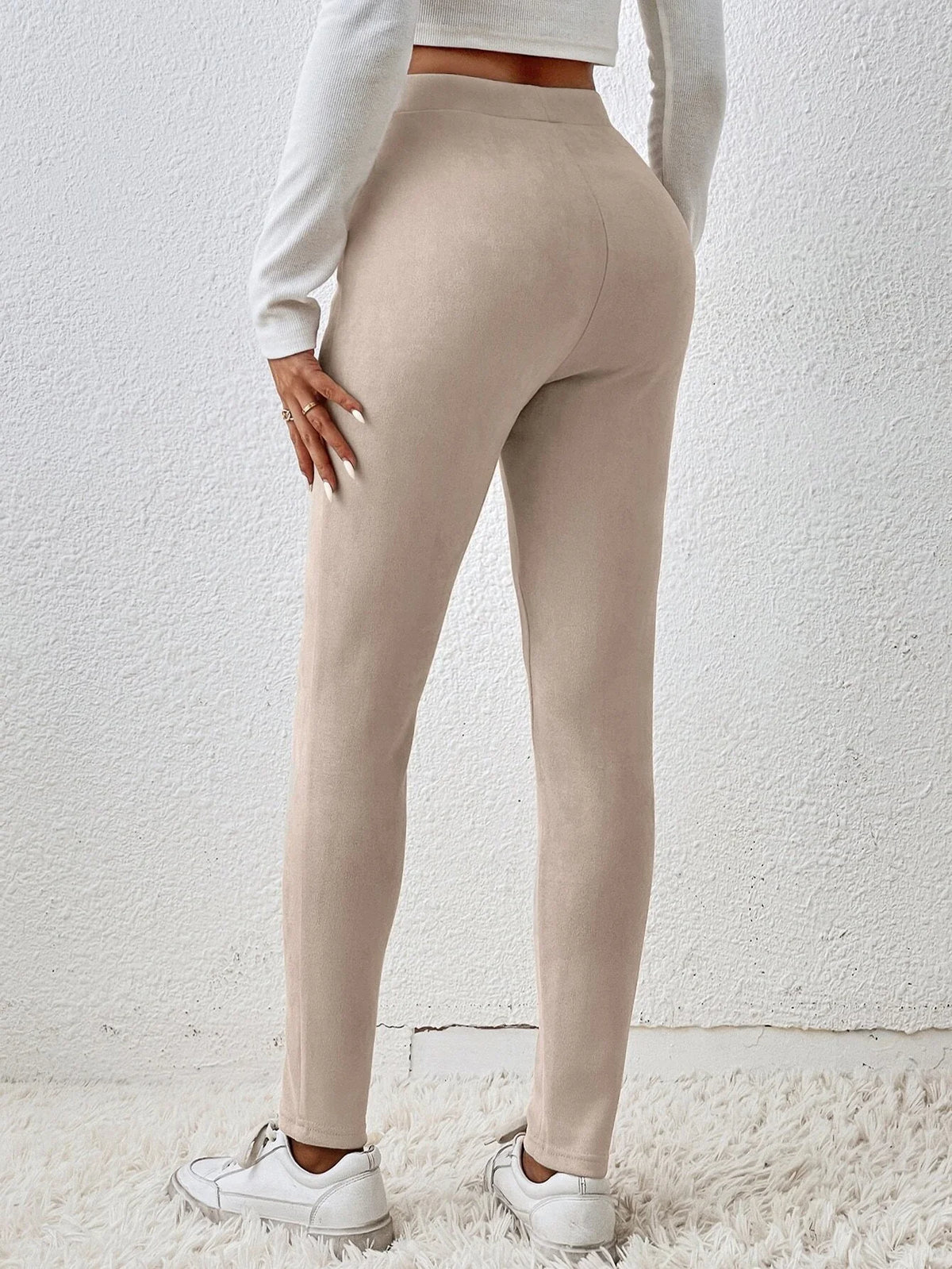 Leggings monocolore vita alta
