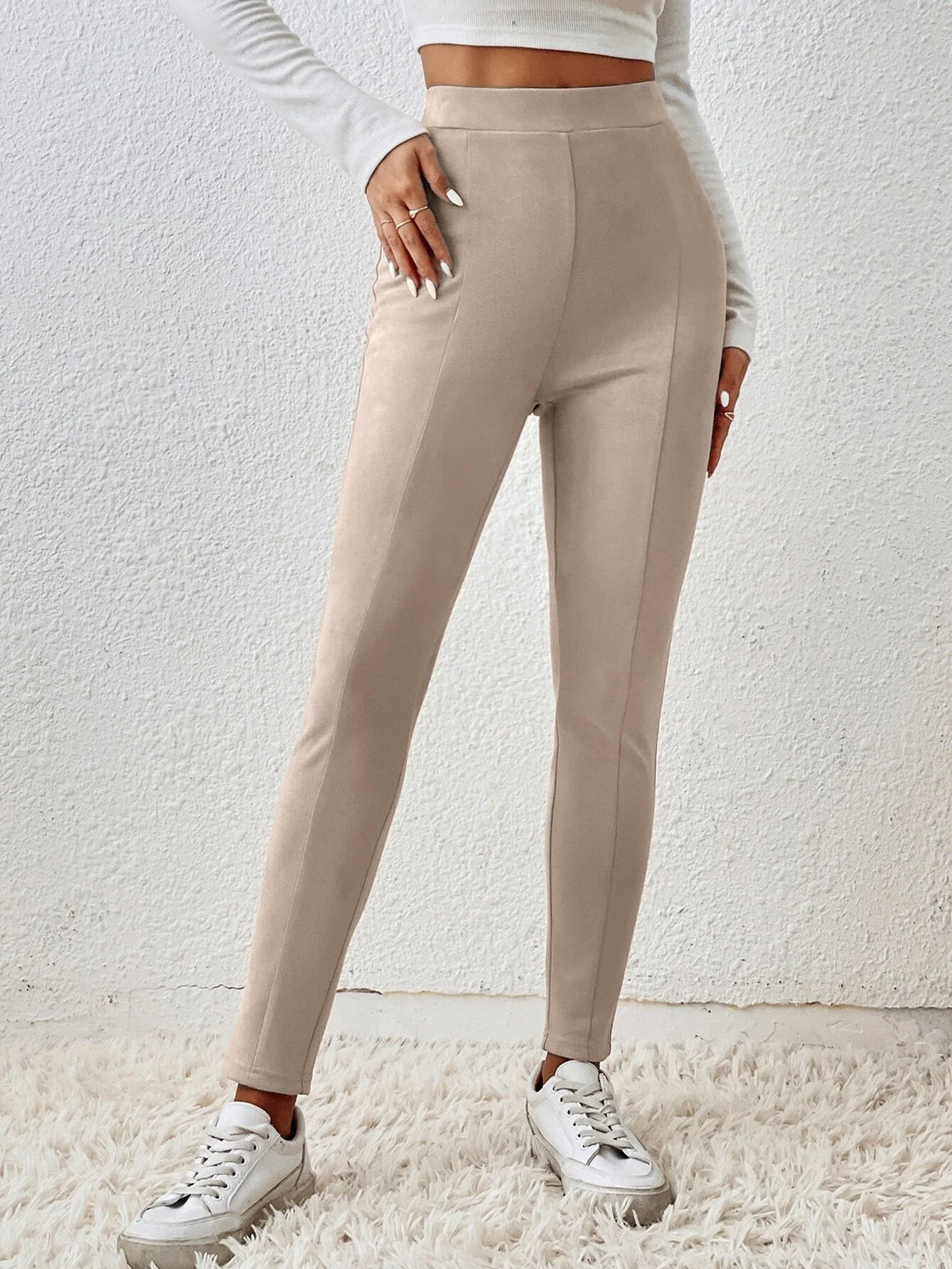 Leggings monocolore vita alta