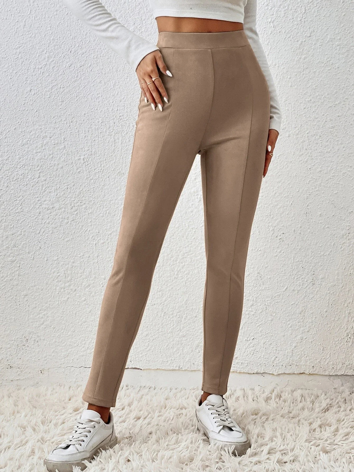 Leggings monocolore vita alta