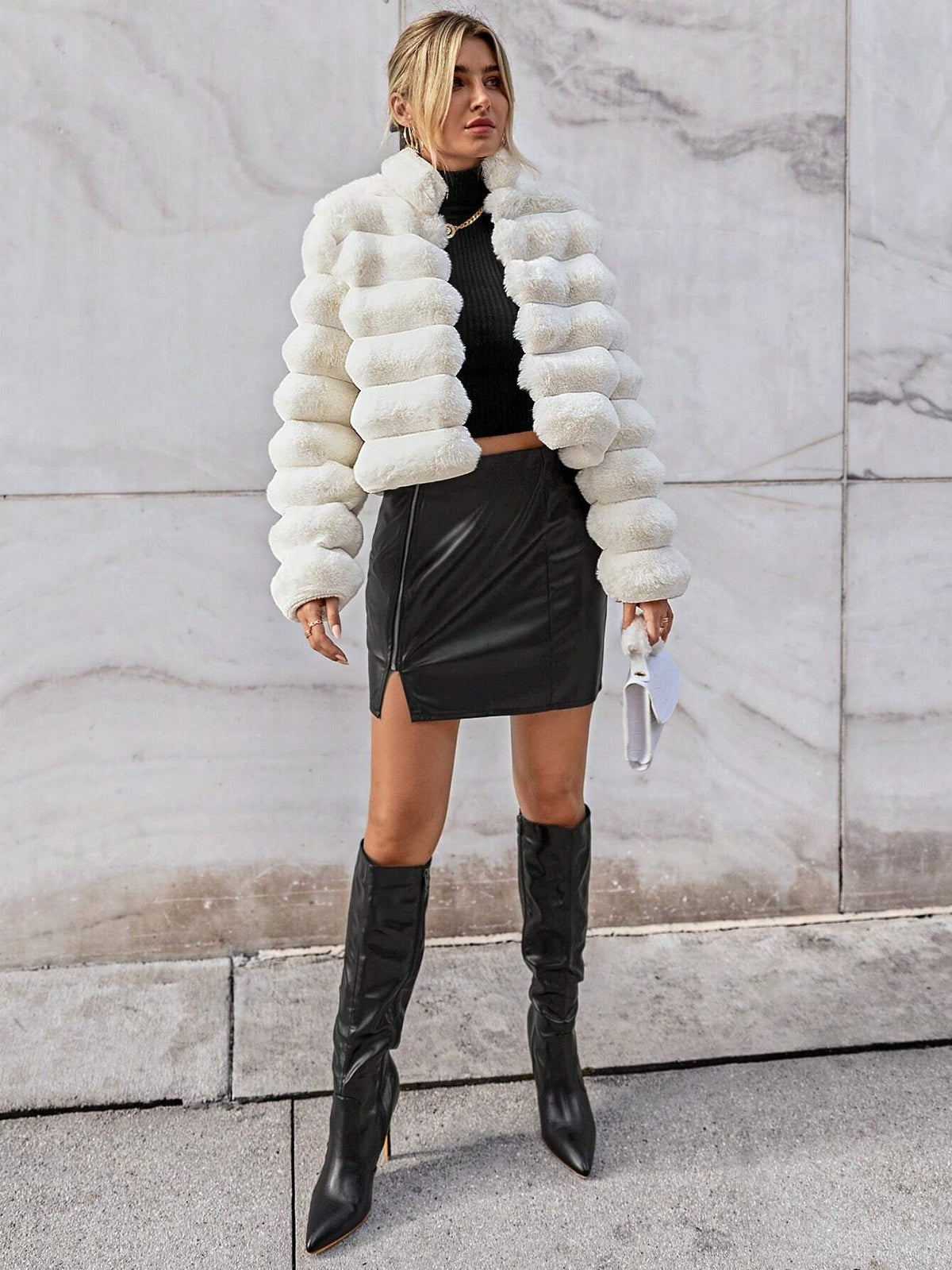 Cappotto monocolore aperto davanti morbido