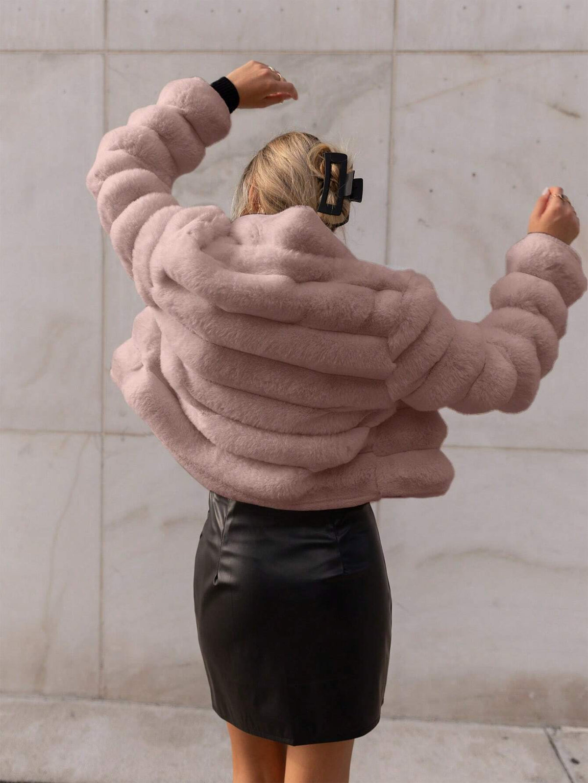 Cappotto monocolore aperto davanti morbido