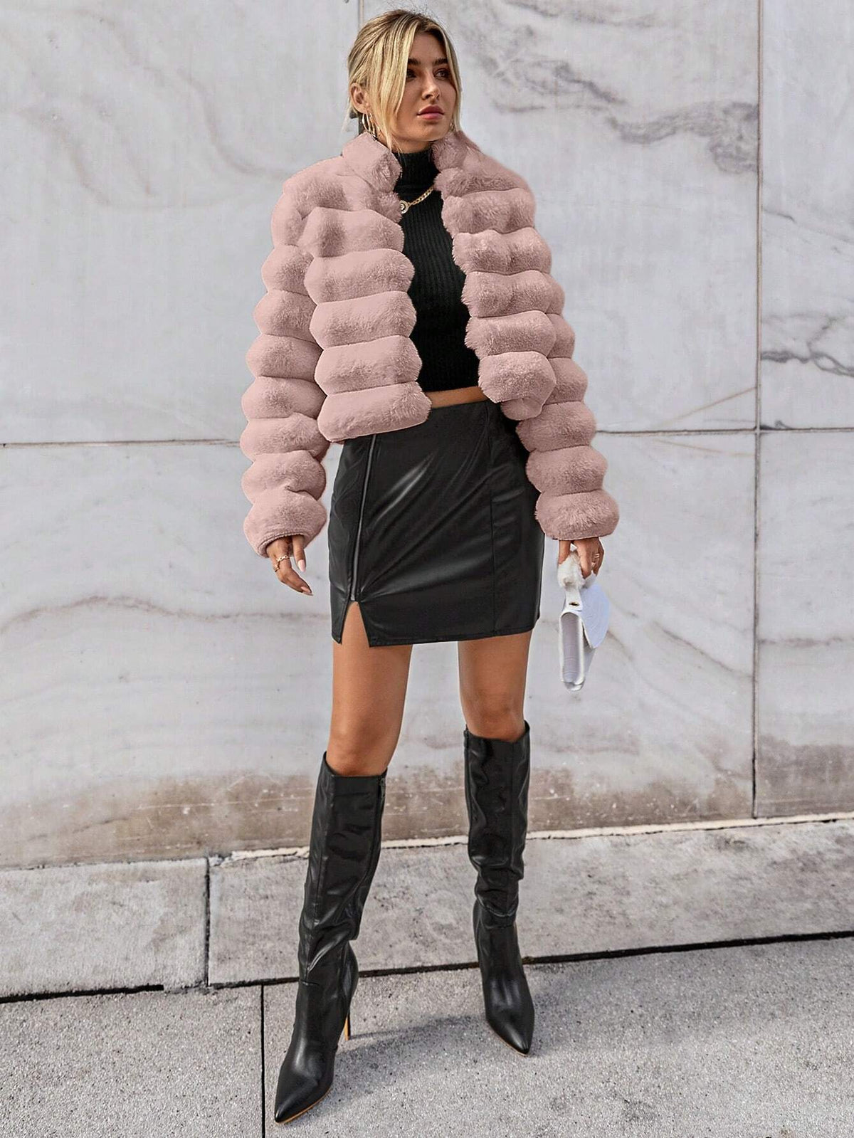 Cappotto monocolore aperto davanti morbido