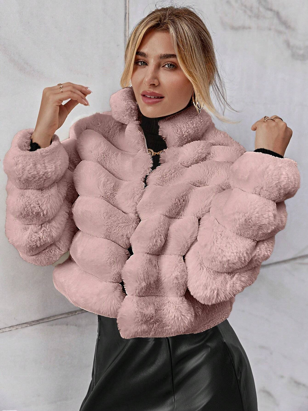 Cappotto monocolore aperto davanti morbido