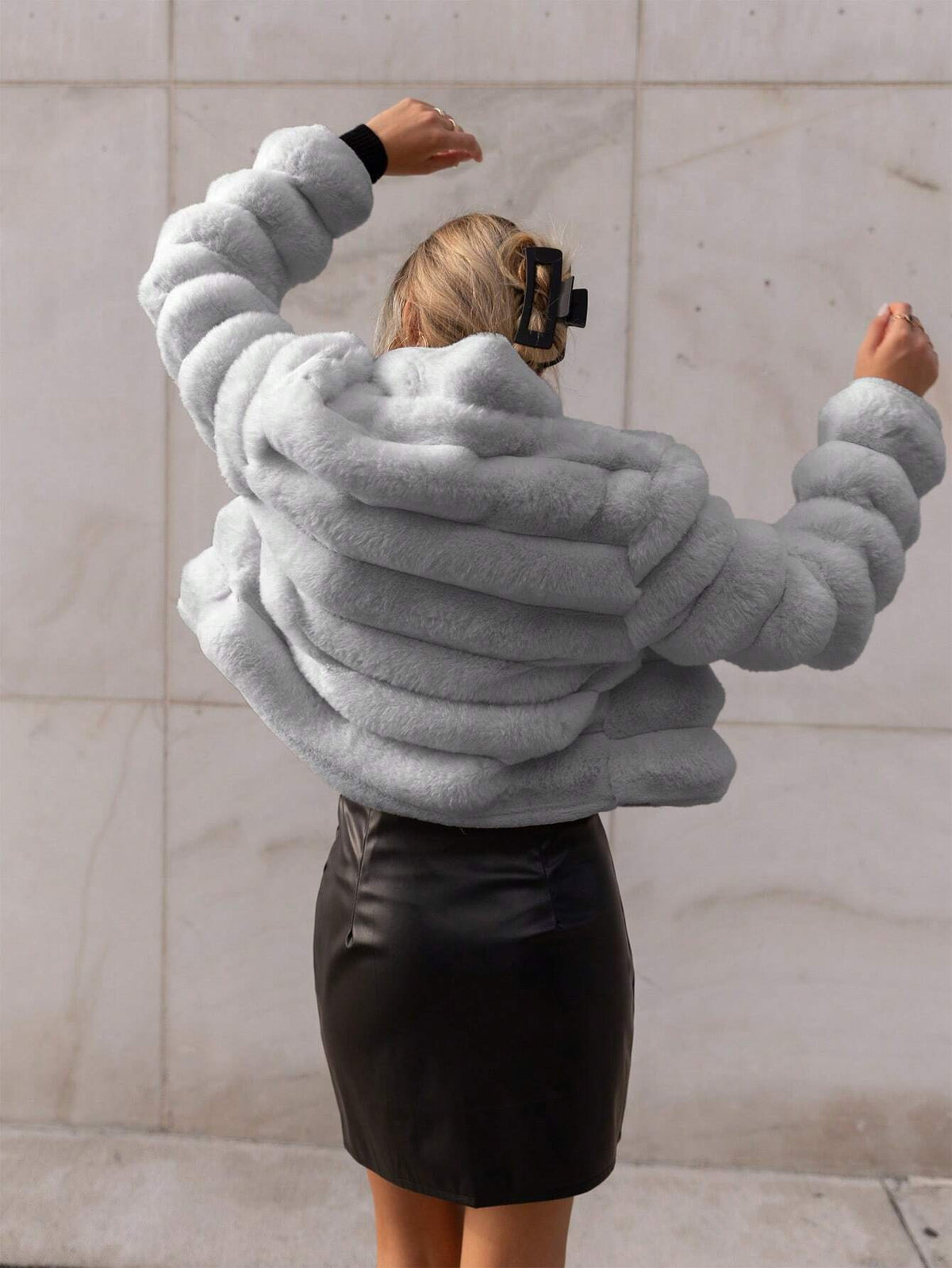 Cappotto monocolore aperto davanti morbido