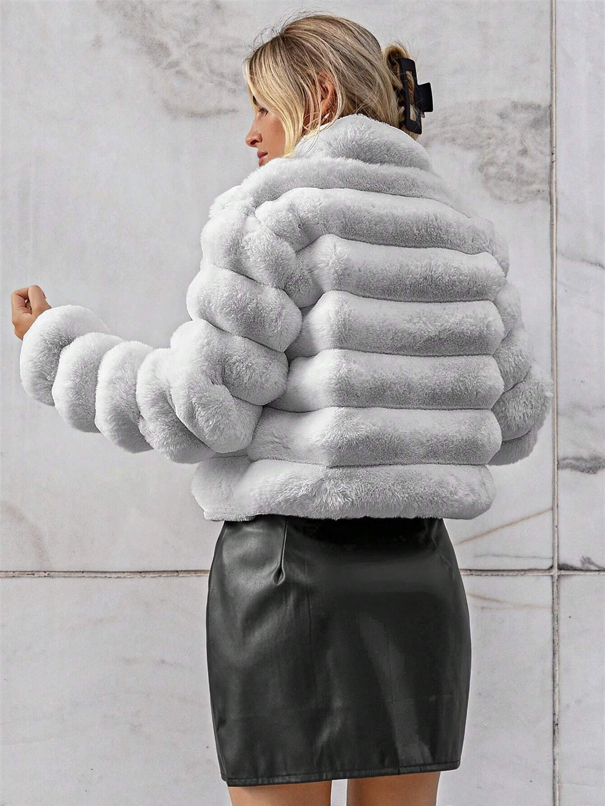 Cappotto monocolore aperto davanti morbido