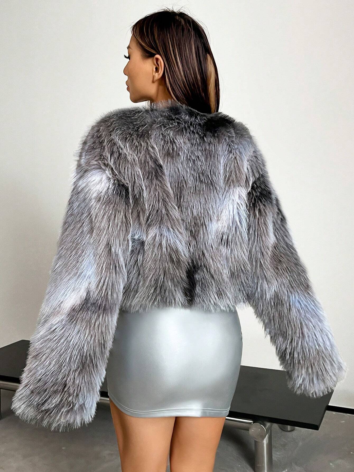Cappotto tie dye aperto davanti corto morbido YAMARI